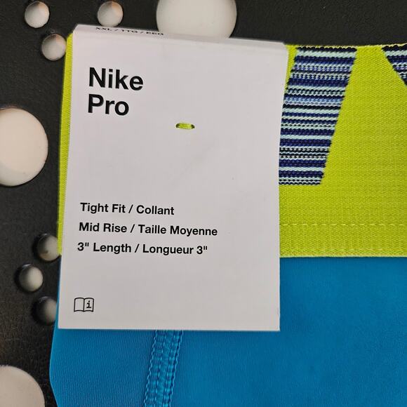 Nike Pro Training Athletic 3" Blue Graphic Short | Women's XXL - Picture 6 of 10